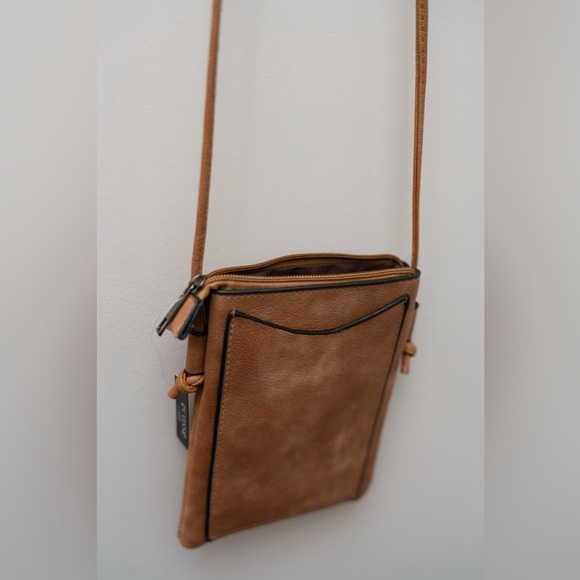Tan Vegan Leather Studded Crossbody Bag - Picture 4 of 6